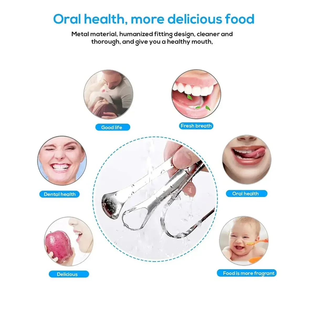 3Pcs Stainless Steel Tongue Scraper Portable Oral Cleaning Tool For Adults Kids Household Daily Mouth Care Accessory