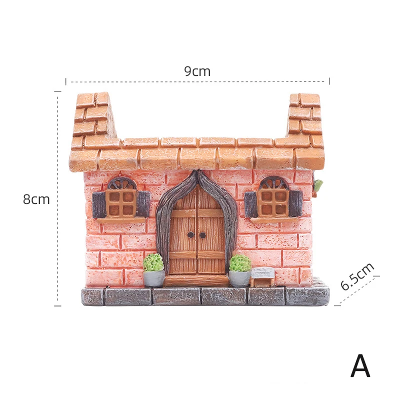 Brick House Succulents Plants Pot, Creative Farmhosue Planter for Mini Bonsai Fairy Garden Ornaments Home Tabletop Decoration