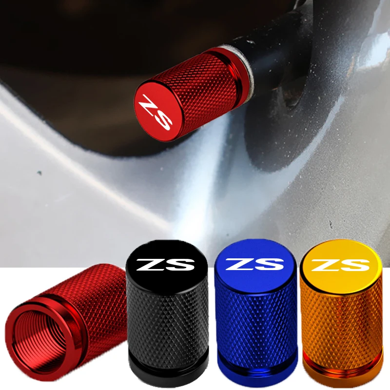 4pcs Car Wheel Tire Rim Valve Stem Caps Covers Universal for MG ZS Badge 2024 2019 2020 2025 Exterior Decor Auto Accessories