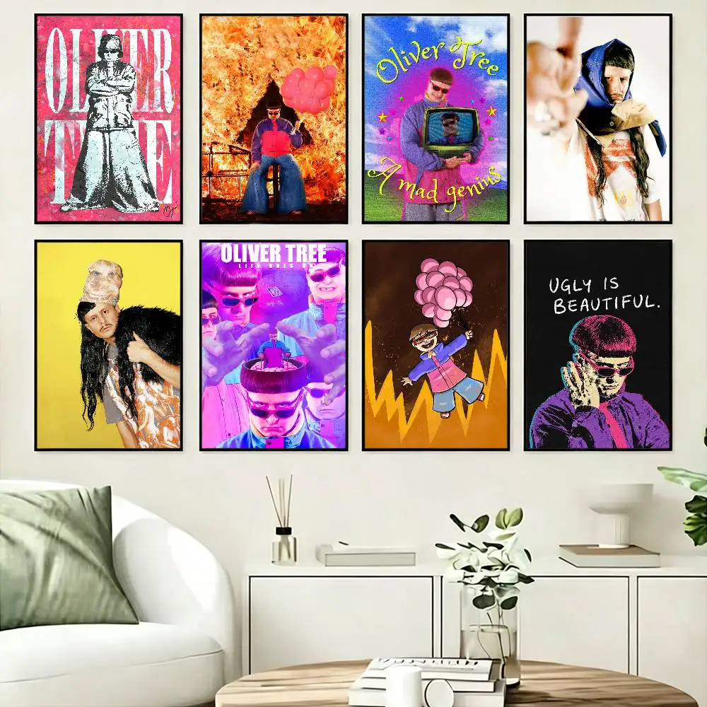 Indie Pop Rap Singer O-Oliver Tree Poster High Quality Dorm Living Room Aesthetic Wall Decoration Painting Stickers Gift