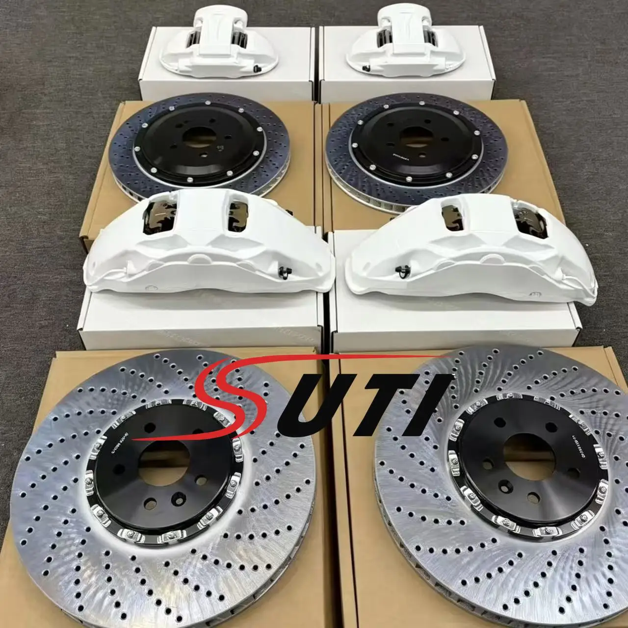 Car Brake Set Front 10 Piston Brake Rear 4 Piston Caliper Kit 21 Inch Brake System X5M SUV