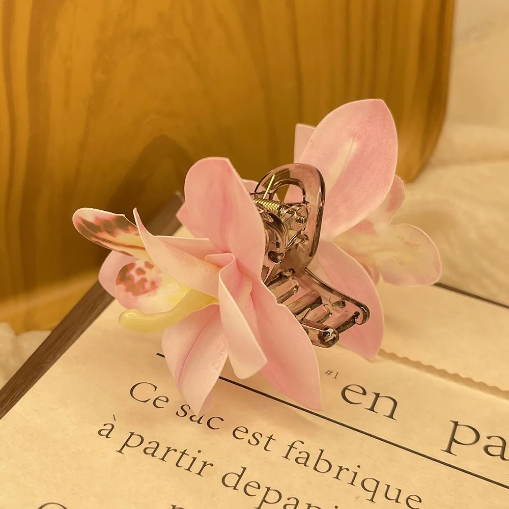 Cloth Flower Hair Clip Vacation Style Seaside Artificial Flower Hairpin Duckbill Clip Headdress Bohemian Style Hair Clip Beach