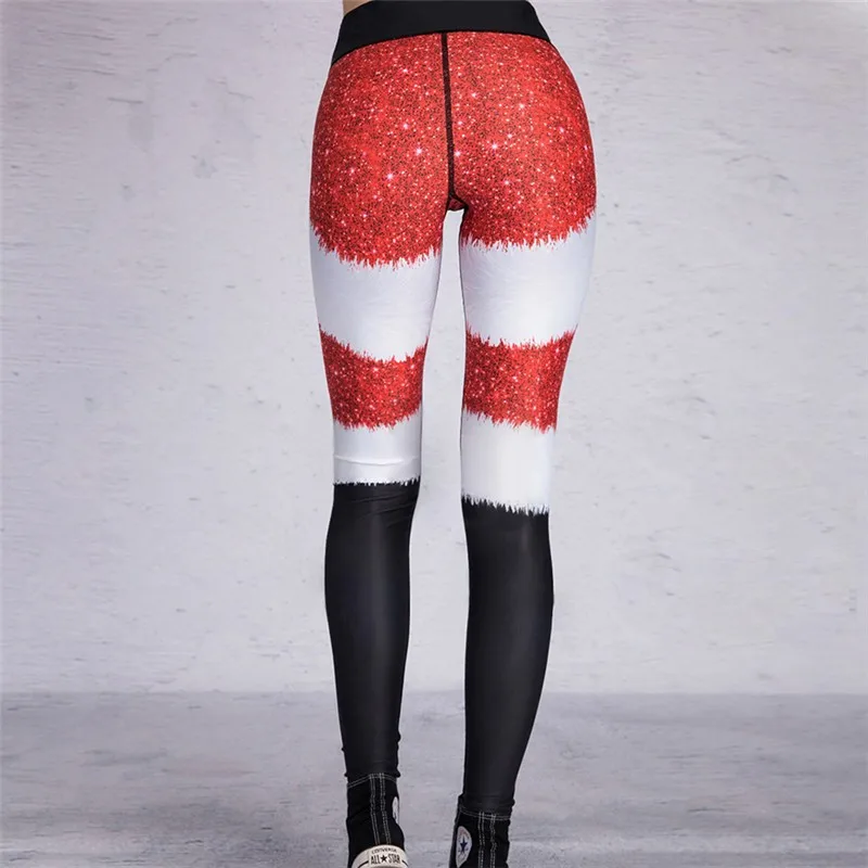 Cintura alta moda leggings mulheres fitness correndo yoga leggings natal impresso leggingspants ginásio leggings apertados