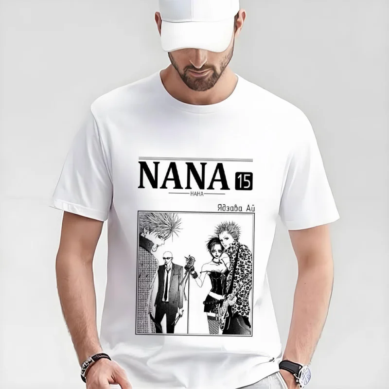 

Nana Osaki 0330 The Black Stones Punk Band Gift T shirt Large size Tops Anime Girl Graphic Print Y2k Clothes Cartoon Tee
