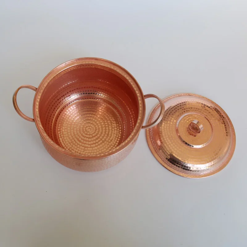 High Quality Copper Pot Handmade Stew Cooker Thermal Soup Casserole Pure Copper Steamer Durable Cookware Efficient Cooking Pot