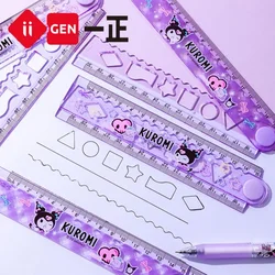 Iigen 30cm Cartoon Folding Ruler Melody Kwaii Elementary School Transparent Widened And Thickened Ruler Student Stationery 1pcs