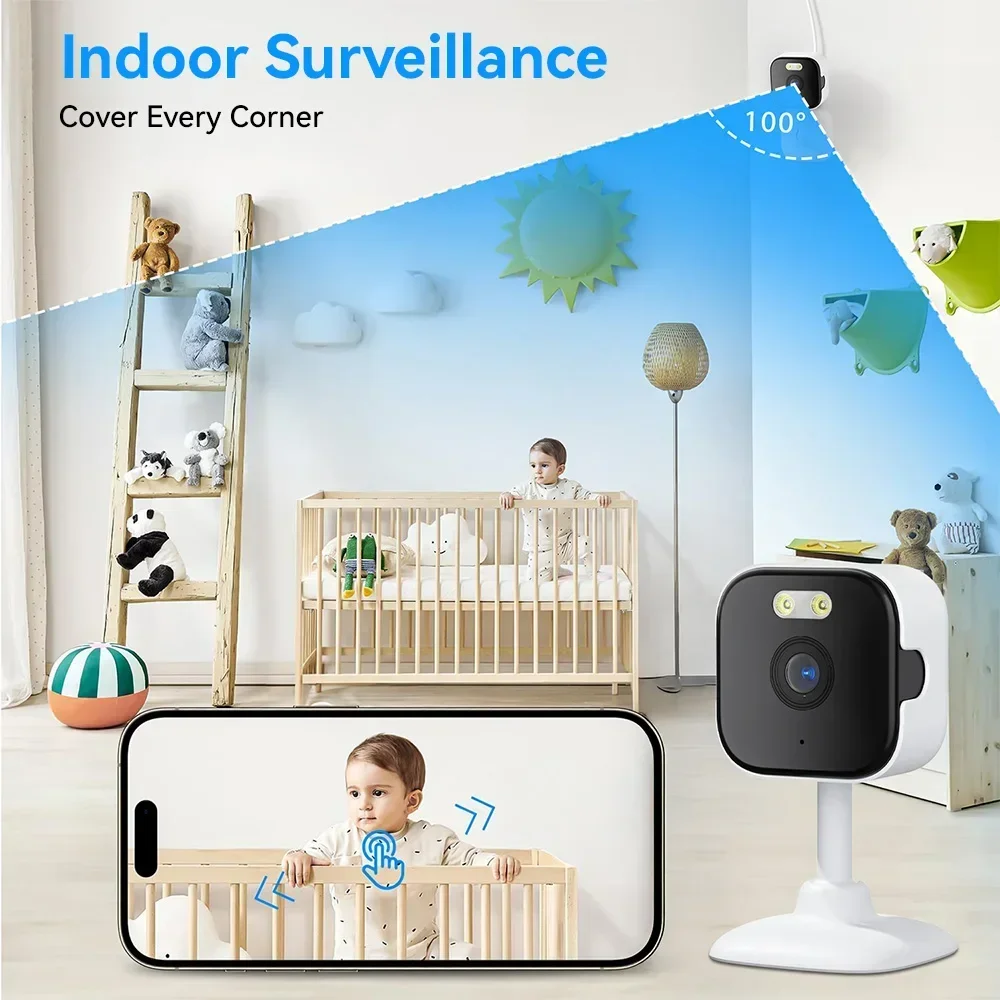 5MP HD Indoor Security Camera 2.4G/5G WiFi IP Surveillance Cam with Color Night Vision Human Detection 2-Way Audio O-KAM Pro APP