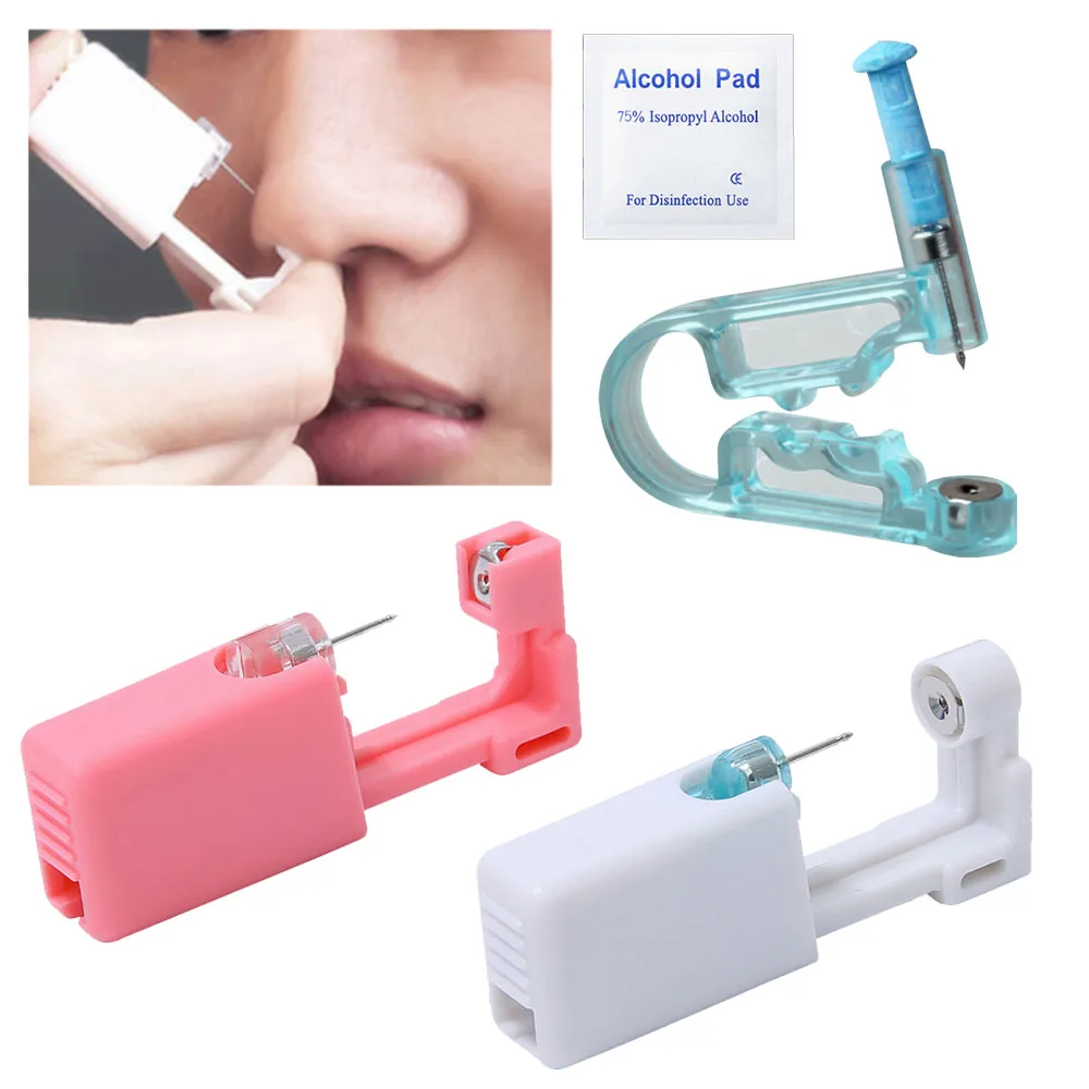 1Pcs Ear Piercing Gun Kit Disposable Disinfect Safety Earring Piercer Machine Studs Nose CLip Body Jewelry Piercing Tool