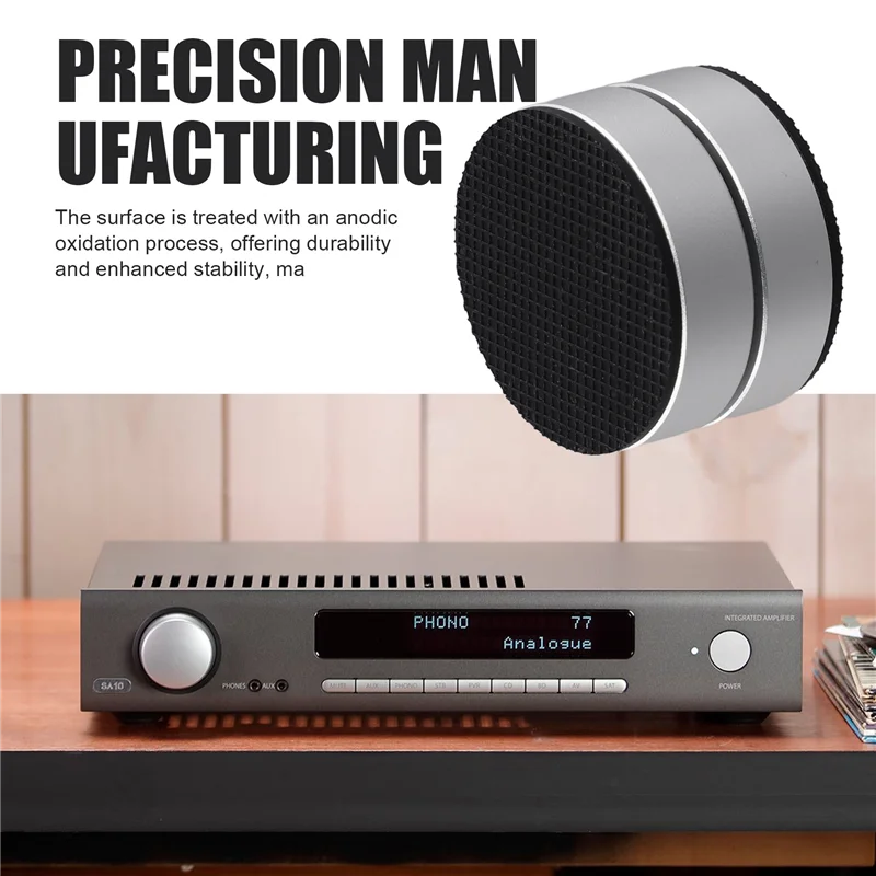 Borchie per piedi ammortizzanti in lega di alluminio da 4 pezzi, piedini per sistema audio, base per amplificatore con supporto a sfera in acciaio a 3 punti Feeta52q