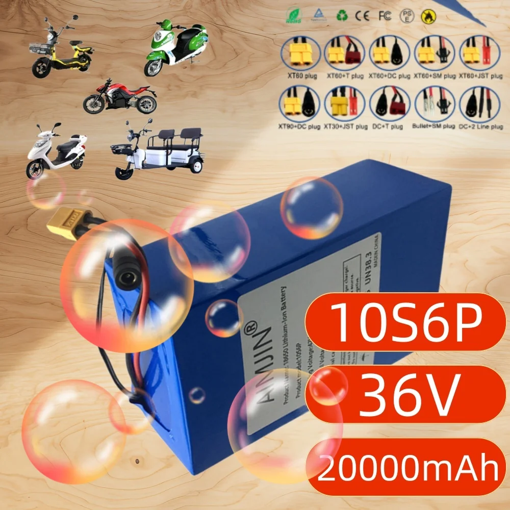 

Brand New Original 10S6P 36V 20000mAh Long Range Li-ion Battery 500-1000W For Vehicles Custom Plugs Supported