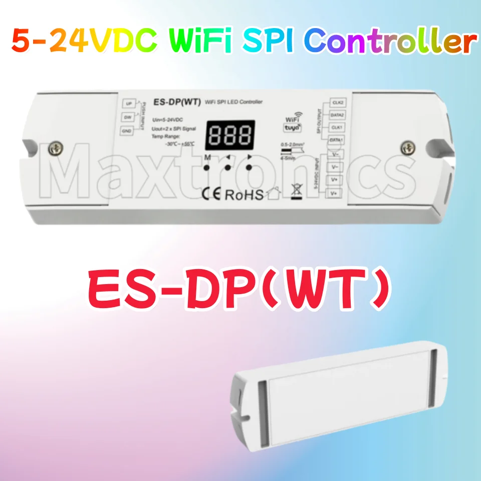 

Новый ES-DP (WT) 5-24 В постоянного тока, Wi-Fi SPI-контроллер, двойная кнопка, лестничный светильник, управление через приложение Tuya для WS2812/2811 RGB или полосы белого света