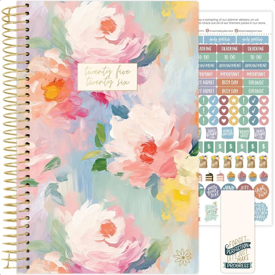 

20252026 Academic Year Daily July 2025 July 2026 A5 Weekly and Monthly Calendar Agenda Organizer Book with Stickers 5.5" x 8.2