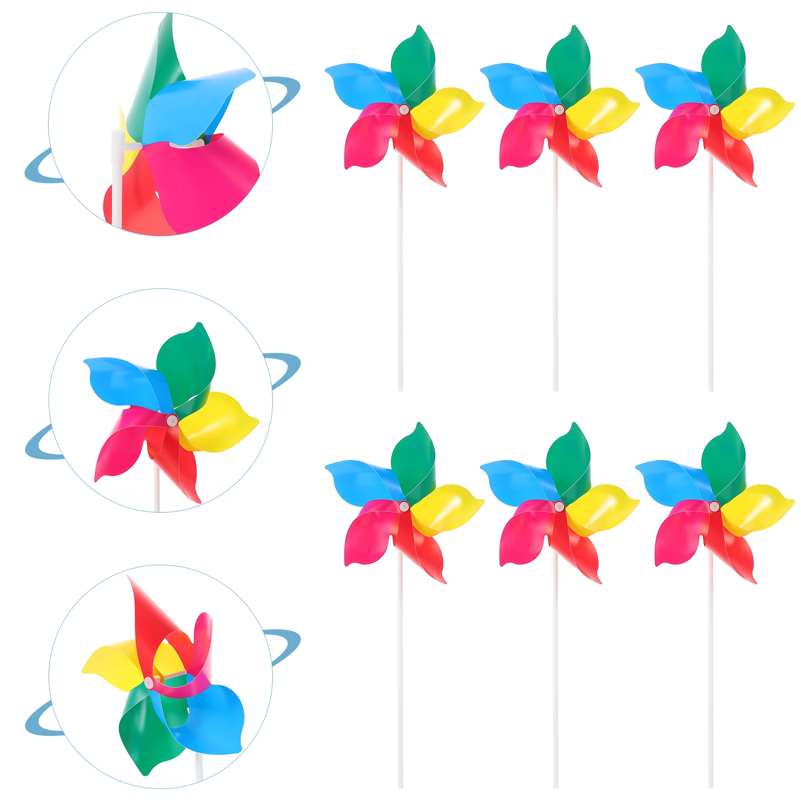 10 Pcs Colorful Windmill Party Accessory Funny Handheld Pinwheels Decorative Rainbow