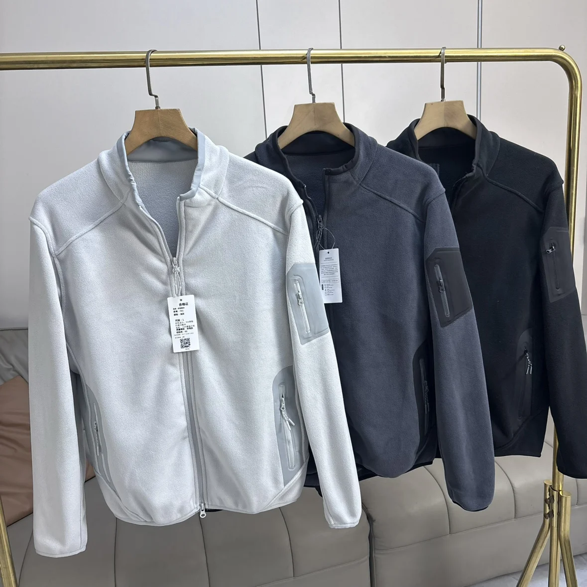 

Антистатическая мужская флисовая куртка-свитшот для активного отдыха, теплая, с воротником-стойкой, на флисовой подкладке, спортивная куртка для осени и зимы