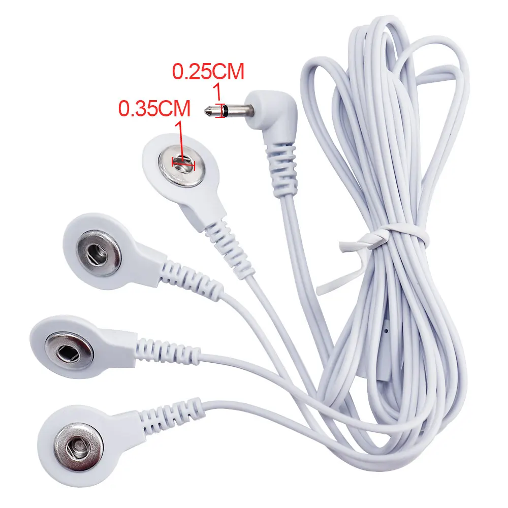 2-Way/4-Way Tens Machine Massager Wires Button Cable Electrode Pads Standard Connection Massage for TENS Unit Lead Wires Cables