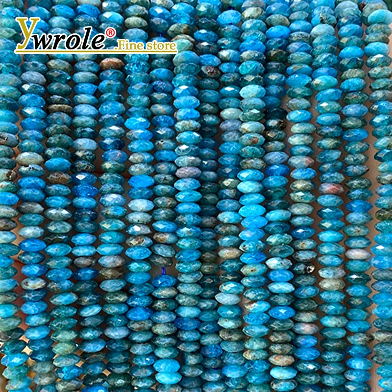Facettierte Rondelle 2x5mm Naturstein AA Apatit Lose Spacer Perlen für Schmuckherstellung Diy Ohrringe Armbänder Charms Zubehör