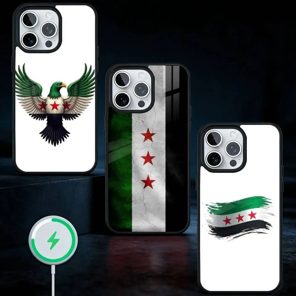 

Syrian Syria Flag Phone Case For iPhone17,16,15,14,13 Plus,Pro Max Magnetic For Magsafe Wireless Charging