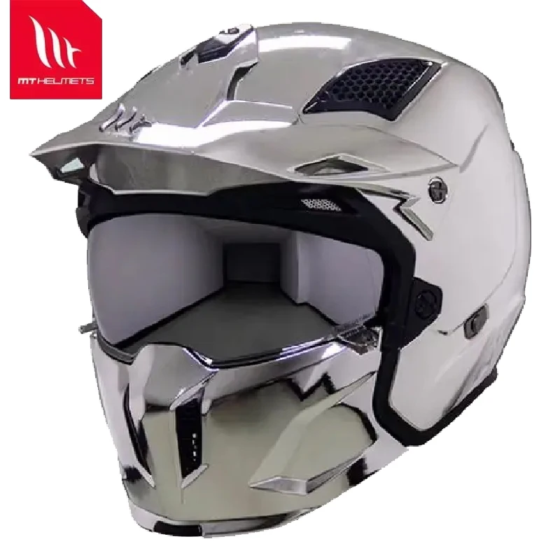 MT StreetFighter Motorcycle Helmet Detachable Combination Electroplated Gold Helmet ECE DOT Certification Full Face Casco Moto