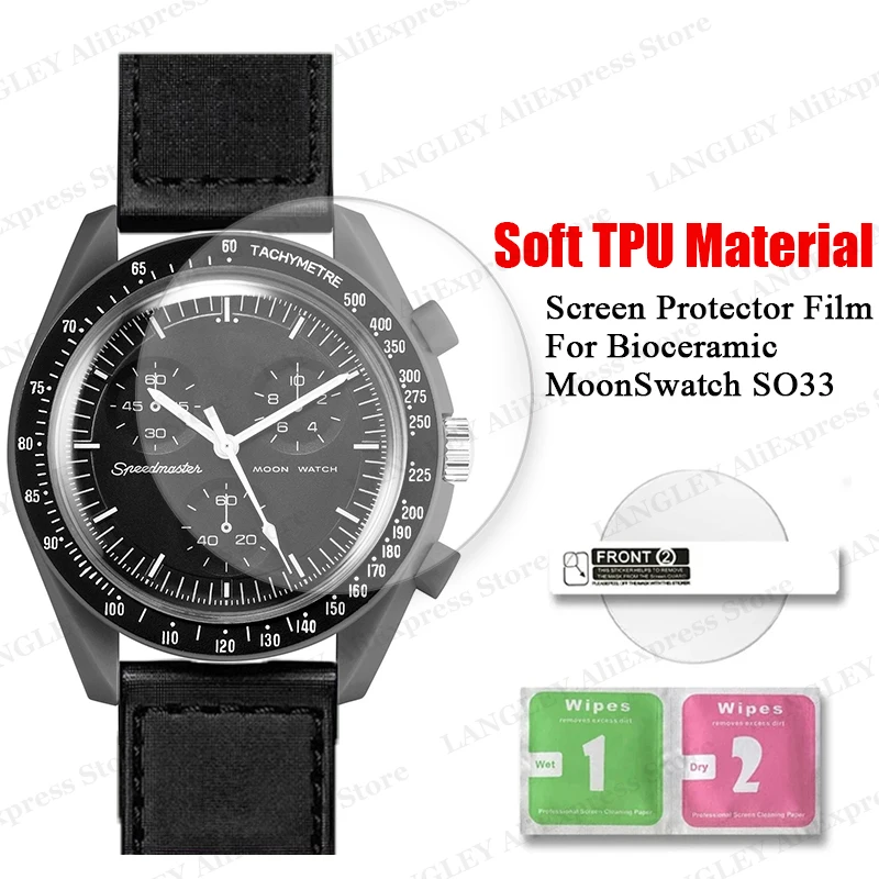 Soft TPU Hydrogel Film For Omega For Swatch Co Branded Watch Screen Protector For Bioceramic MoonSwatch SO33 Full Coverage Film