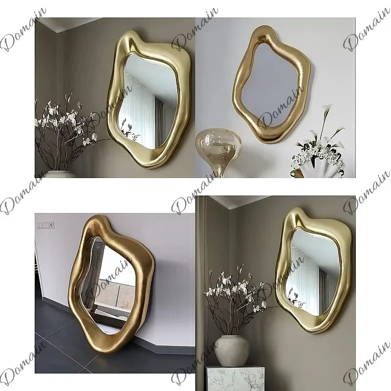A81 Custom Irregular Wall Mirror French Style Vanity Mirror For Entryway Background Decoration