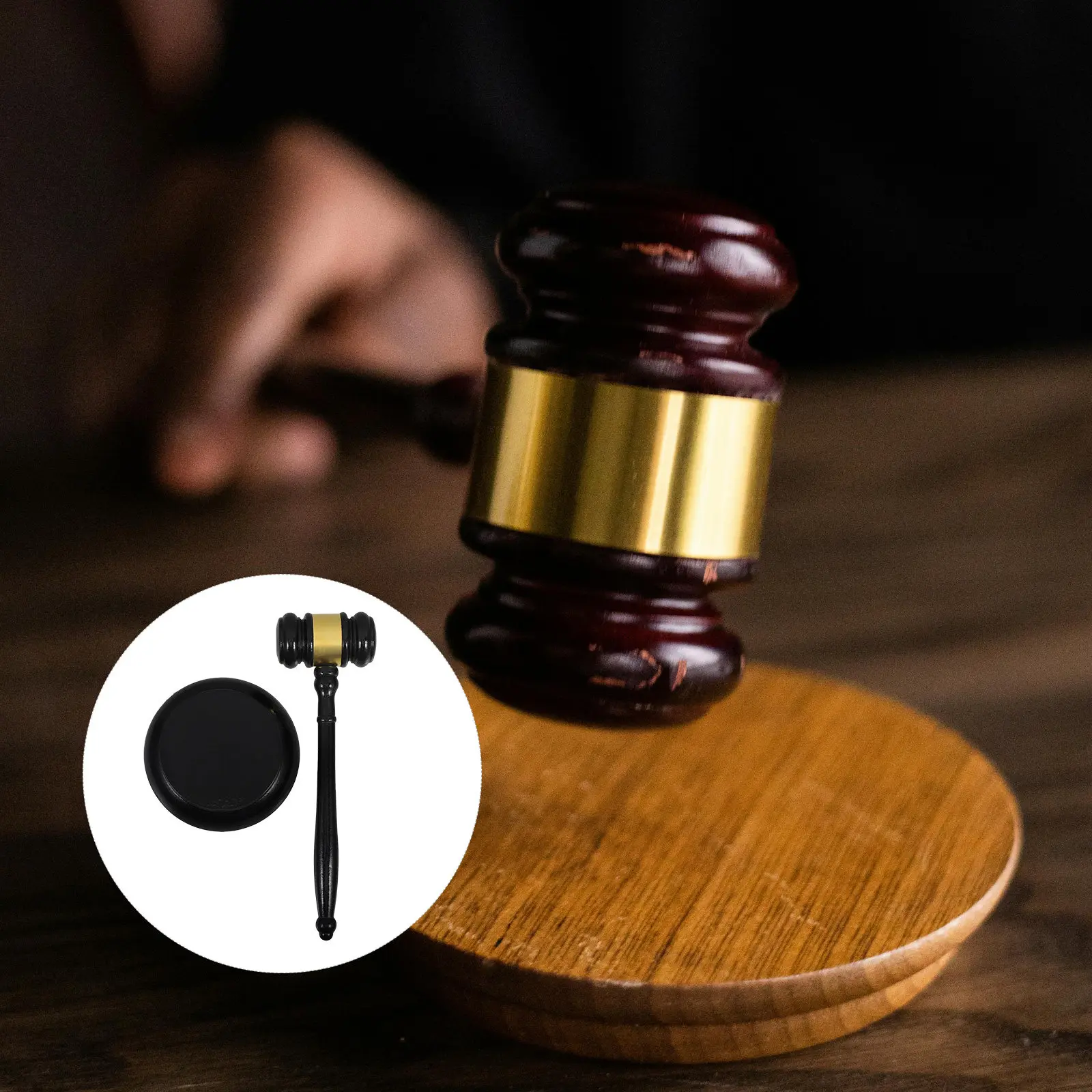 1 ensemble de marteau de juge en bois massif de qualité supérieure, son clair, marteau de vente aux enchères, cadeau pour avocat, portable et compact