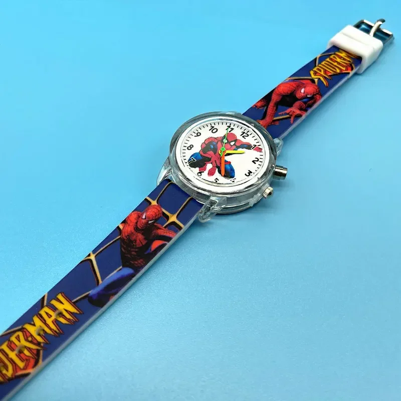 Disney Frozen Watch Figure Toys Princess Elsa Children's Luminous Watch Student Anime Spiderman Silicone Lights Watch  Gifts