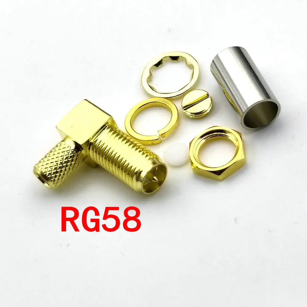 

RP SMA Female Crimp Connector for Coaxial RG58 LMR195 cable adapter