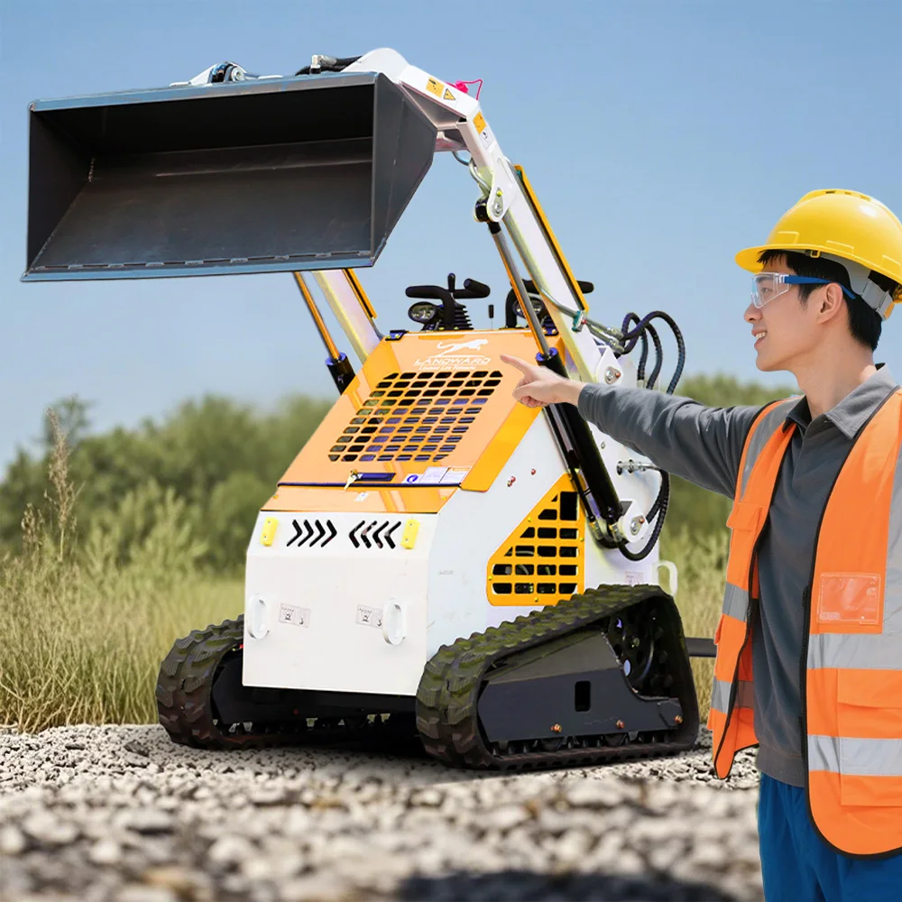 

EPA EURO 5 Track Skid Steer Loader Farm Mini Skid Steer Loaders For Sale 900kg 24HP Mini Cat Loader With Attachments Customized