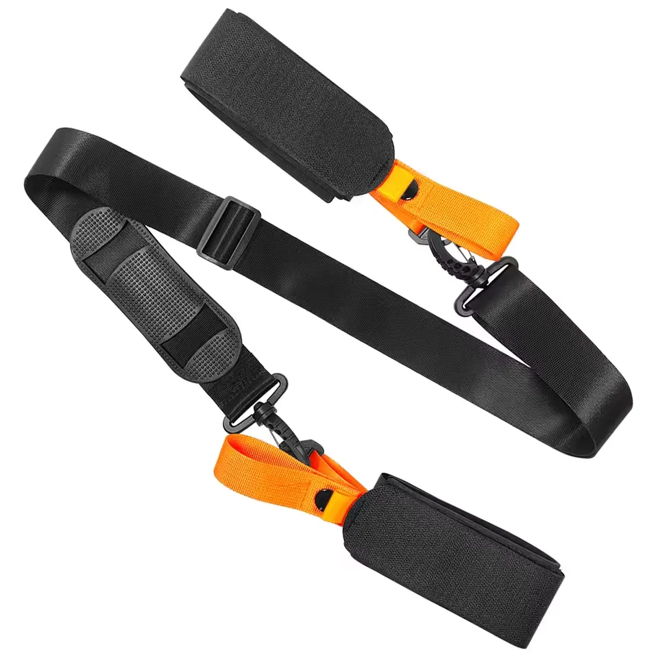 Adjustable Ski Board Carrying Strap Portable Skiing Pole Shoulder Hand Carrier Leash Outdoor Sports Skiing Board Hook Loop Strap
