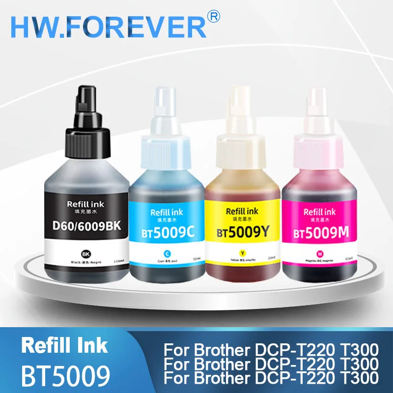 BT5009 BT5000 BT6000 Refill Dye Ink For Brother DCP-T220 T300 T310 T500W T420W T425W T426W T428W T510W T520W T700W Printers Ink