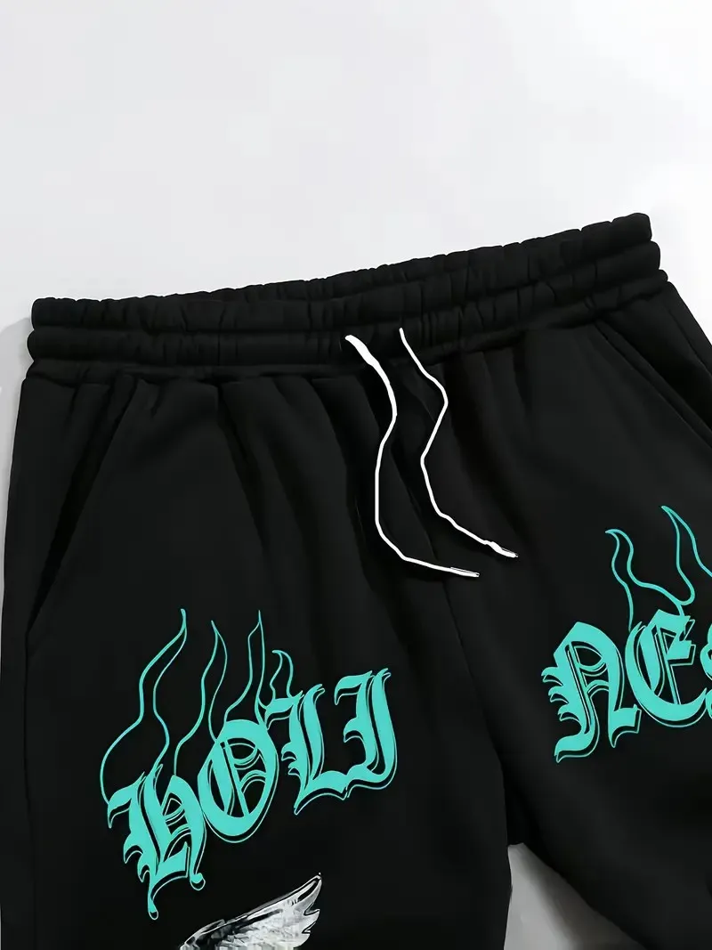 The new men's trousers for Spring and Autumn 2025 feature street casual and fashionable soft 3D letter pattern printing