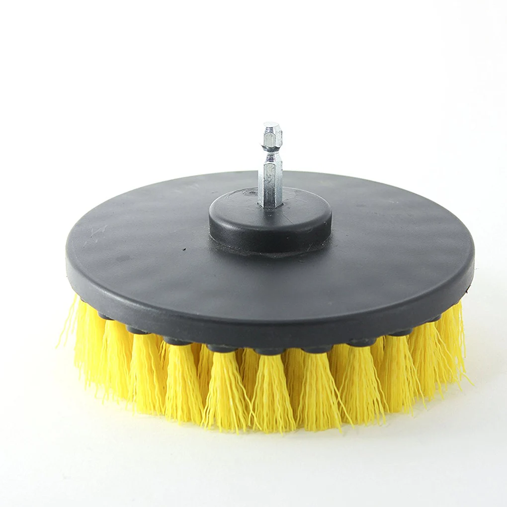 Yellow Green Drill Cleaning Brush Heavy Duty Cleaner Scrubber with Stiff Bristles for Carpet Car Mats Tile