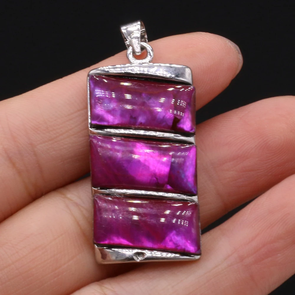 Charms Natural Shell Pendant Rectangle Abalone Shell Pendant for Women Men Making DIY Jewelry Necklace Bracelet 18x35mm