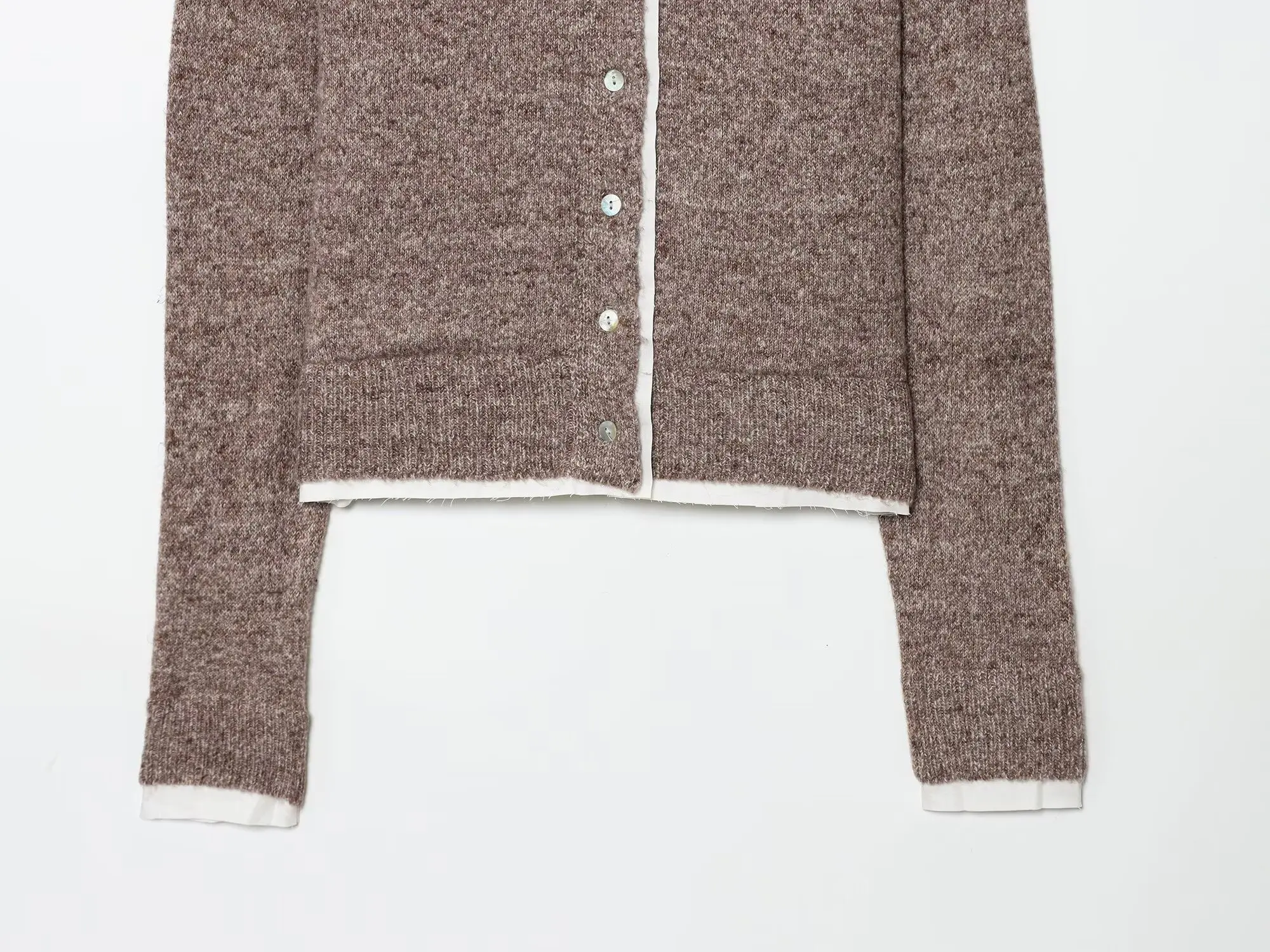 2025 أزياء المرأة اللون منعت محبوك سترة عارضة أزياء الخريف/الشتاء أعلى اللون منعت سترة مشغولة من الصوف جولة الرقبة الخطيئة