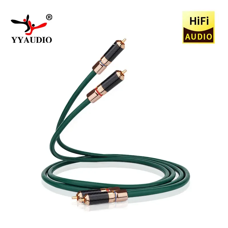 YYAUDIO 2RCA to 2 RCA Cable Male to Male Audio Cable Hifi XLR Cable OCC Gold-Plated RCA Audio Cable For DVD TV Amplifier