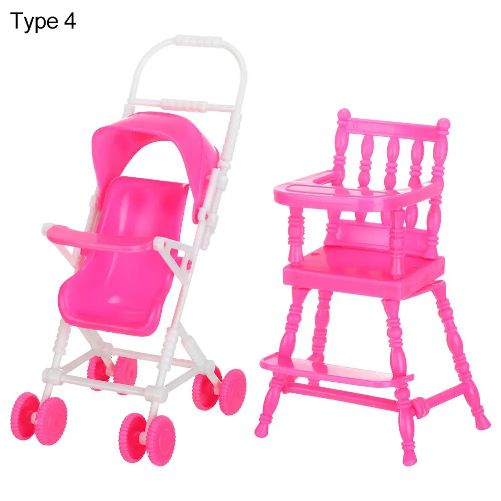 Photo Props Playing House Scene Model Dollhouse Furniture Infant Carts Miniature Stroller Dolls Accessories