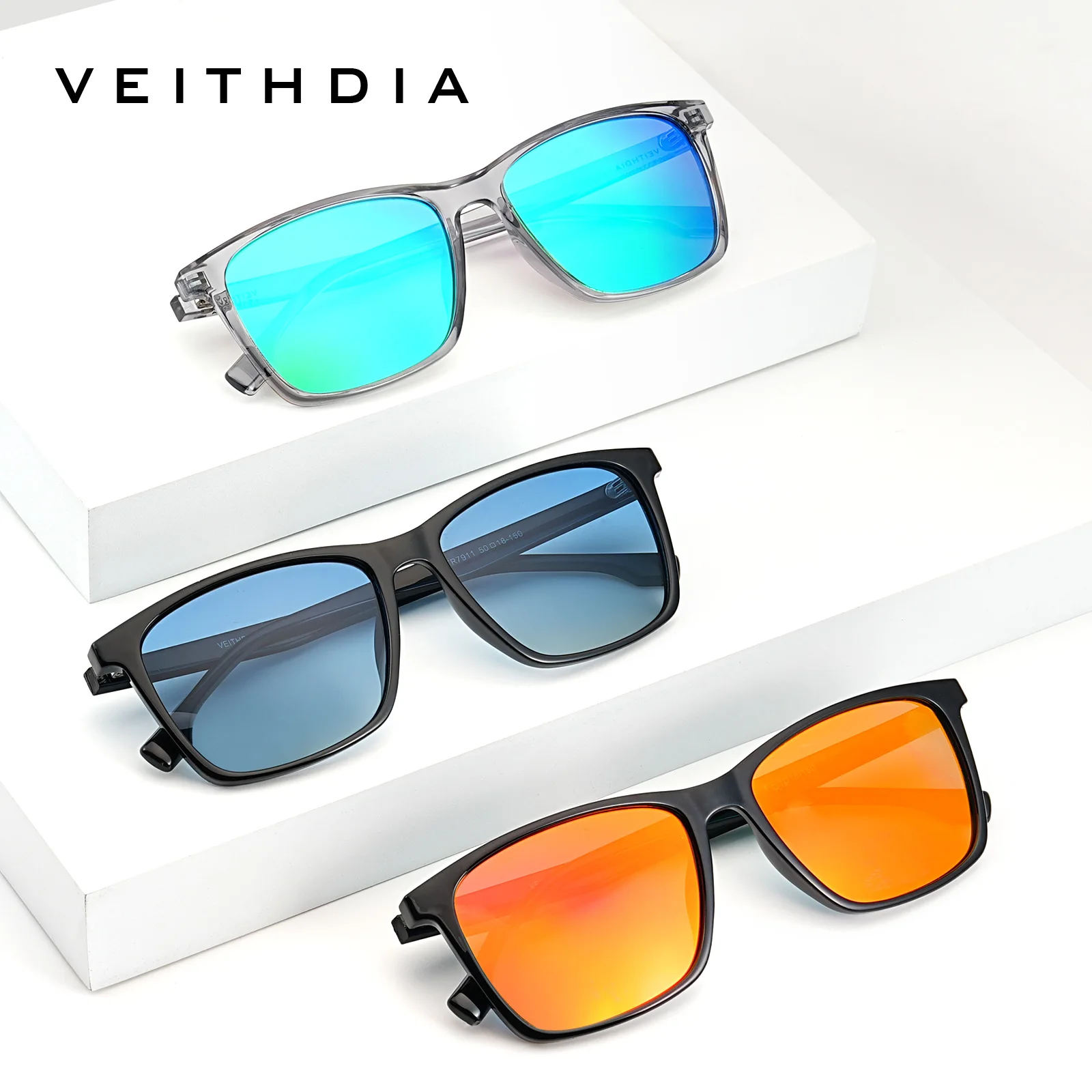 VEITHDIA Polarized Sunglasses for Both Men and Women,Fashionable Sun Glasses, Beach Outdoor Eyeglasses, UV400 Protection 7911
