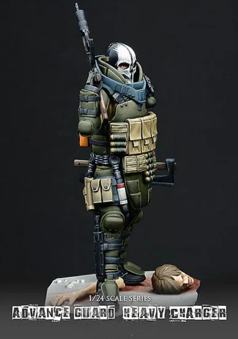 1/24 Scale Resin Figure Model Kits Advanced Guard with base Heavy Charger Unassembly and Unpainted S66
