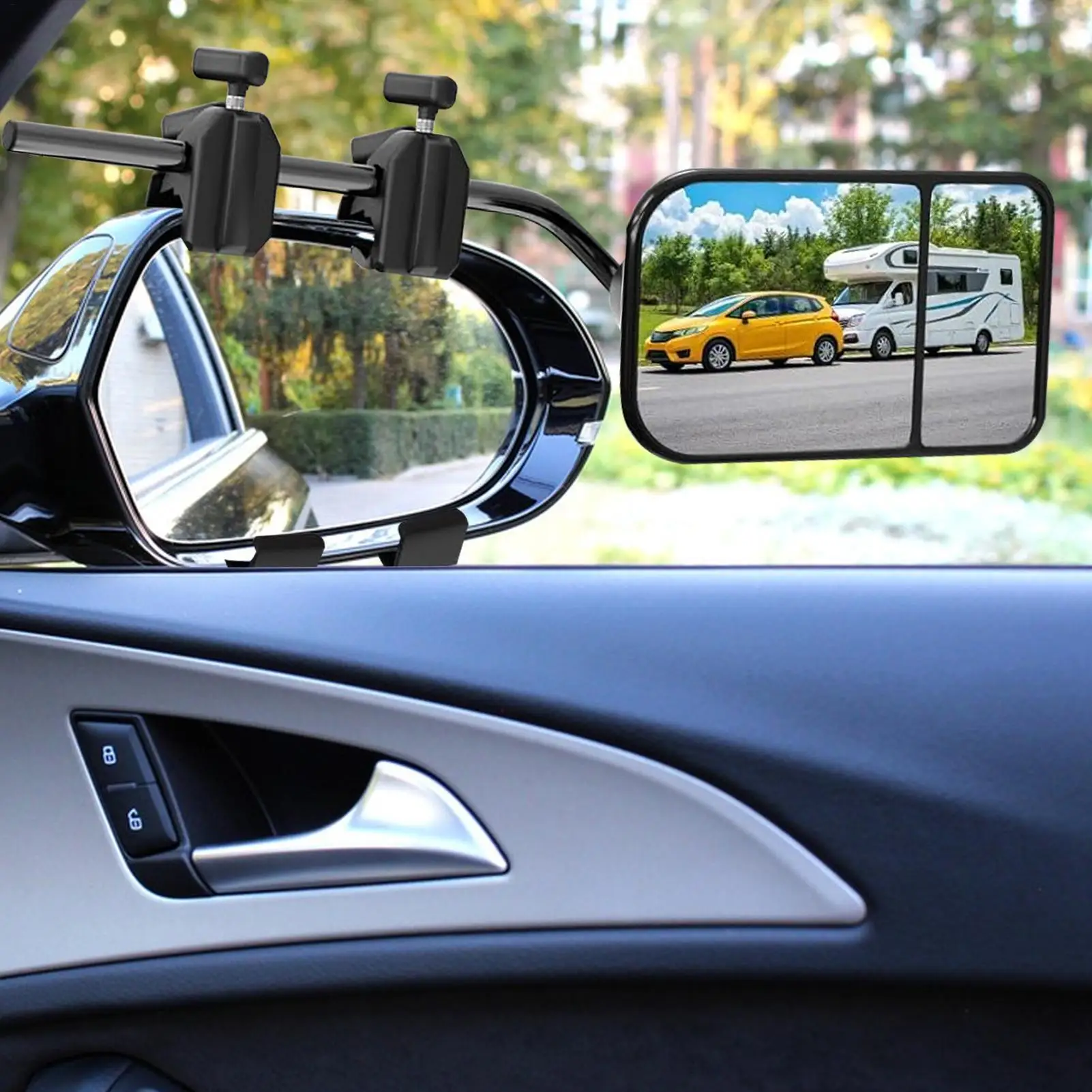 

car Mirror Extensions for RV trailer Clip-On Wide-view rearview mirror Extender Rotatable Rearview Lens Extension accessories