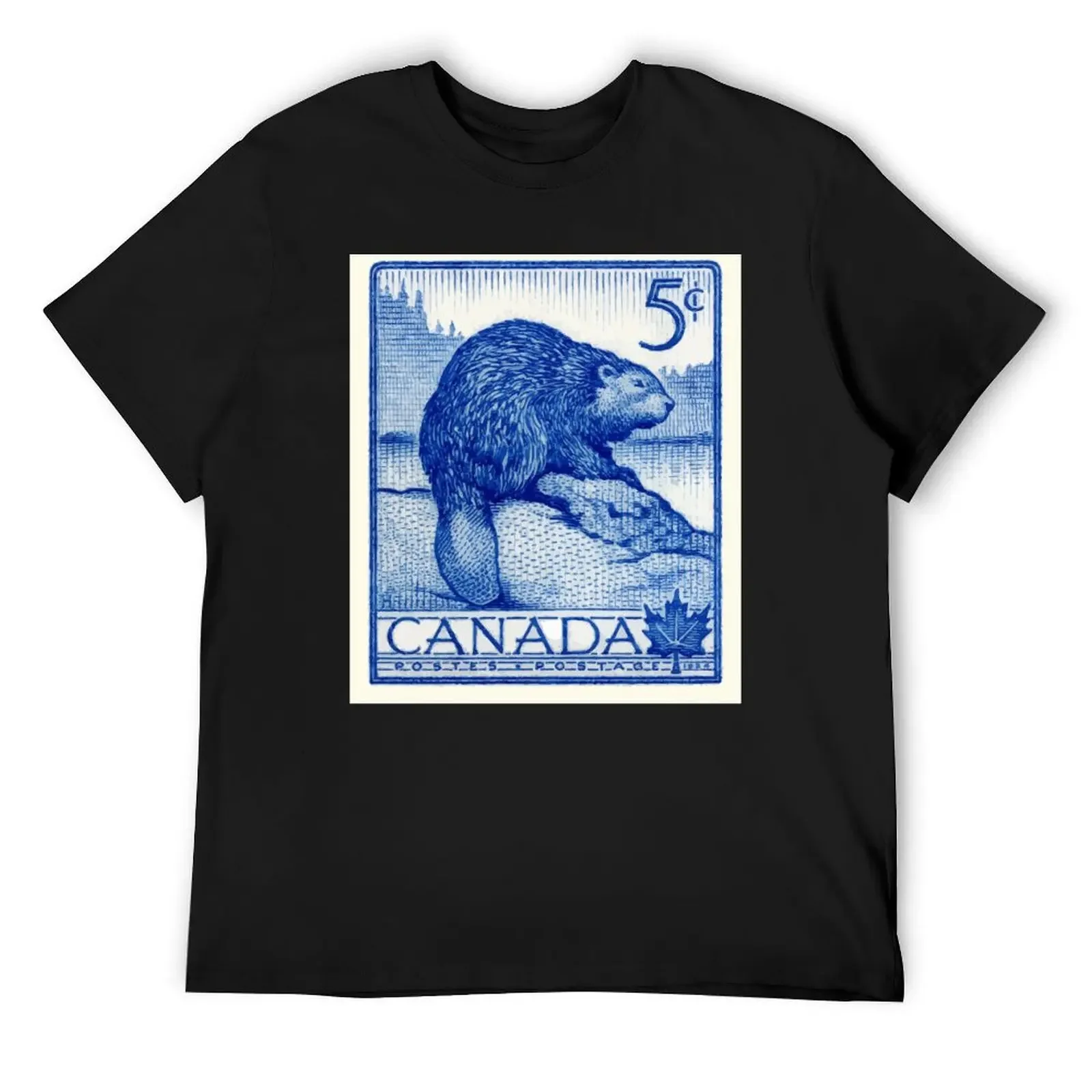 

Vintage 1954 Canada Beaver Postage Stamp T-Shirt anime t shirts sports fans men t shirts high quality