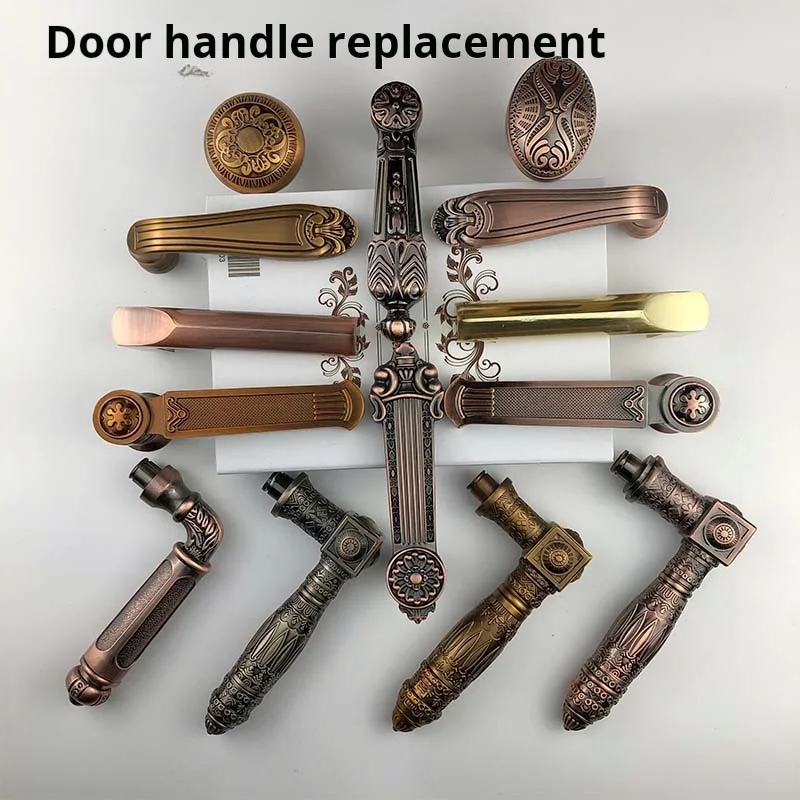 

Zinc Alloy Villa Entrance Door Handles Anti-Theft Door Knob Universal Accessories Bronze Color Rust-Free for Home Security