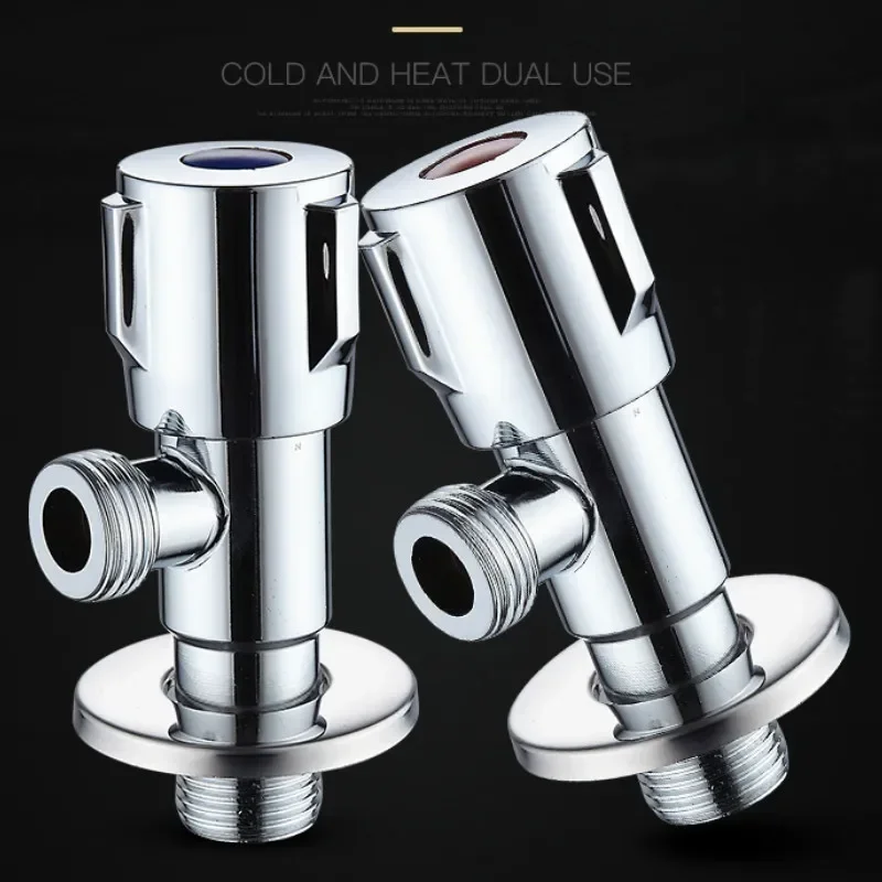 304 Stainless Steel Black Angle Valve Water General Three Way Cold And Hot Water Stop Valve Water Heater Switch