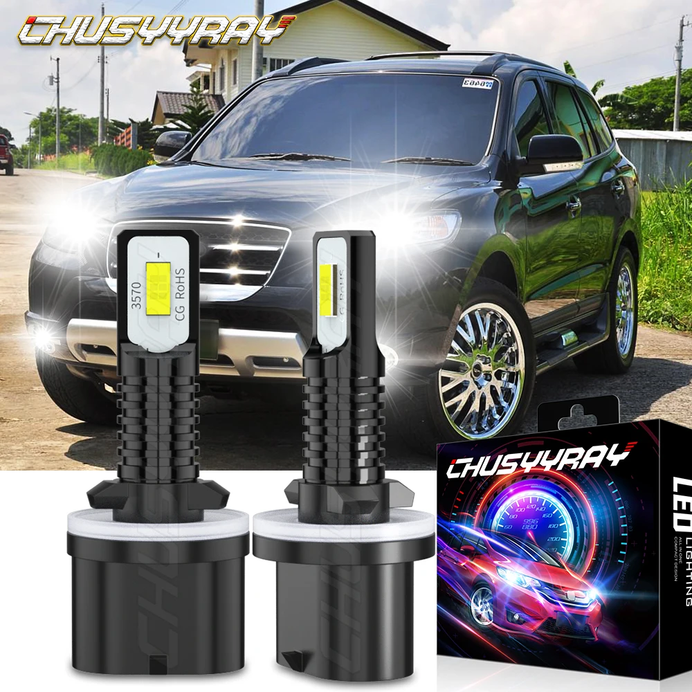 

CHUSYYRAY 2Pcs 880 892 LED Fog Bulbs Compatible For 2002-2006 Hyundai Santa Fe White 6000K High Bright Lamp Car accsesories