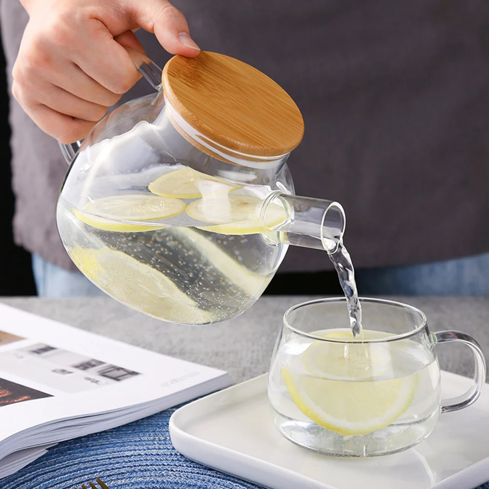 

High Borosilicate Glass Tea Kettle Heat Resistant Practical Teapot Large Capacity Tea Pot For Home Office Use Glass