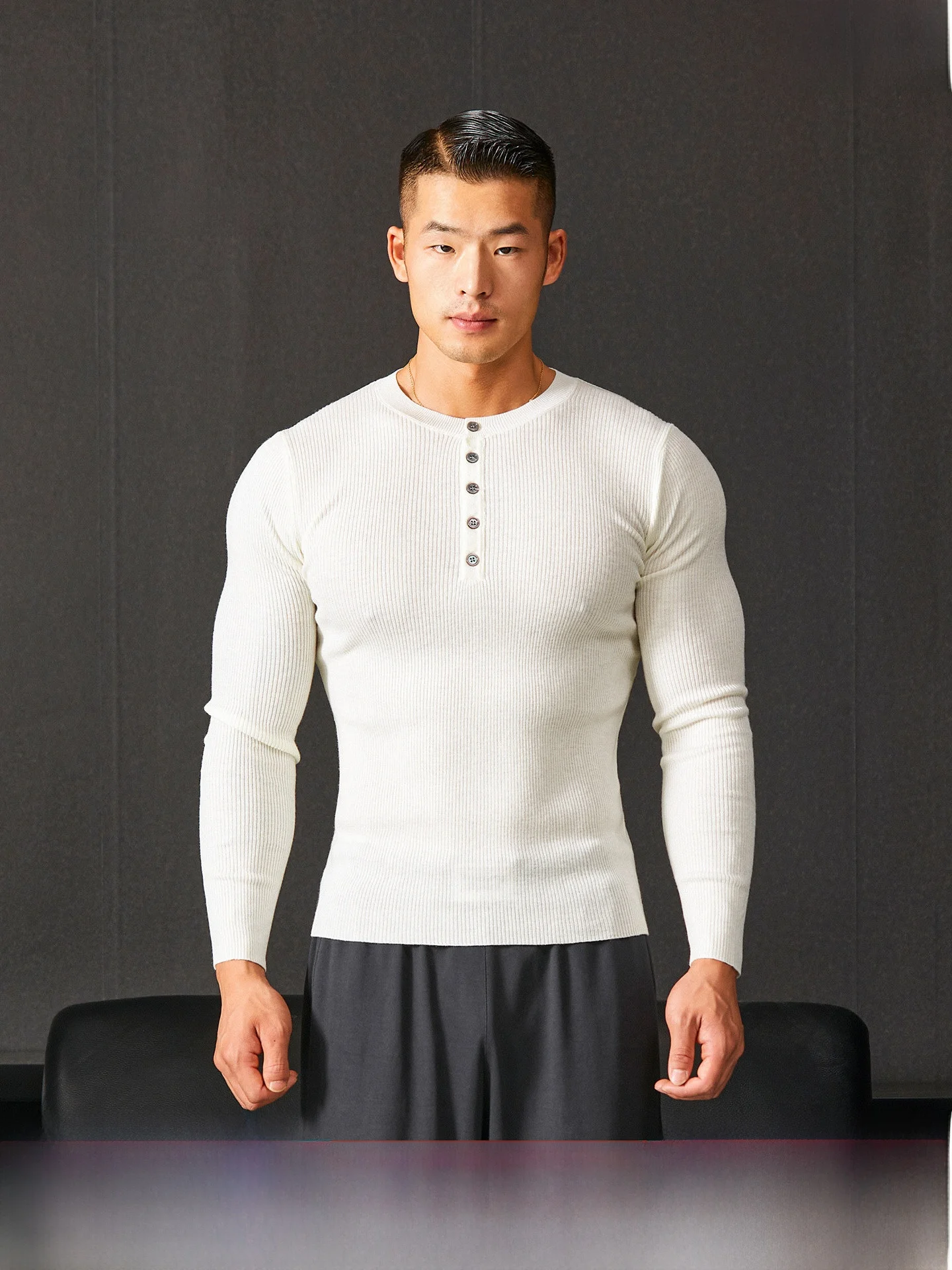 

Мужская трикотажная футболка Atopapa с длинным рукавом, облегающая, с круглым вырезом, высокоэластичная, для спорта, бега, базовый слой, повседневная