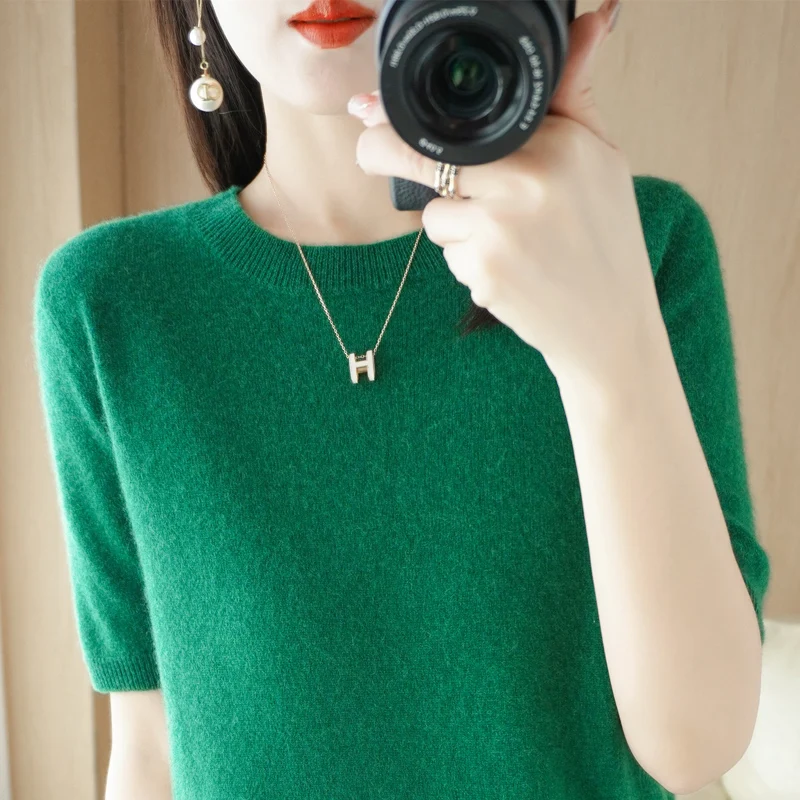 

round Ne ort Sve Knitted Base irt Women's Camere irt Casual Loose Fit Soft Warm Five Sve Upper Body