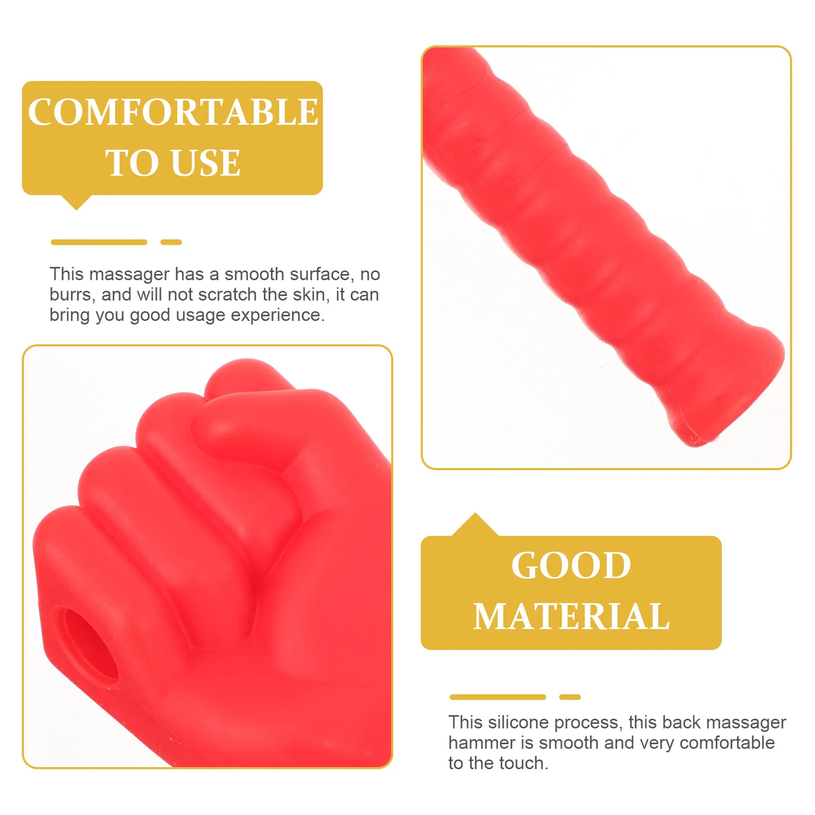 

1pcs Massage Hammer Silicone Back Massager Tool For Muscle Relief Percussion Therapy Portable Body Handheld Stick