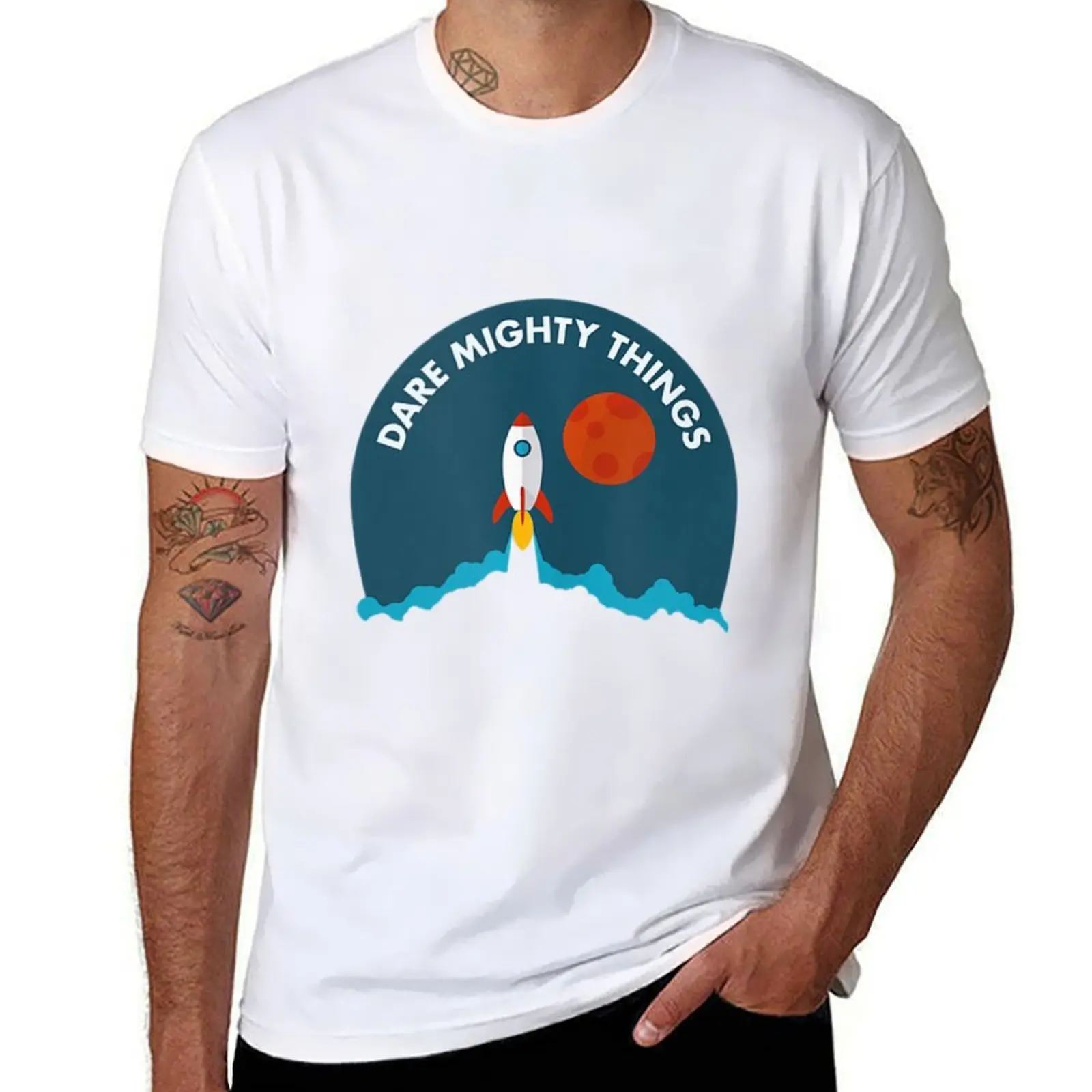 Dare puissant choses Rocket Lift Off édition T-Shirt homme T-Shirt concepteur graphique t-shirts pour homme T-Shirt