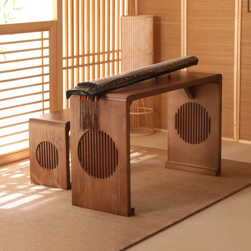 Solid wood piano high imitation ancient learning chairs calligraphy and painting guzheng stool tea table