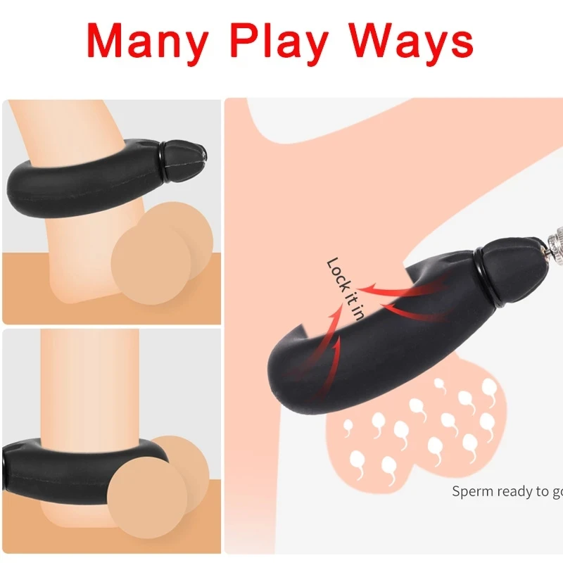 Inflatable Penis Ring Detachable Silicone Cock Ring For Man Delayed Ejaculation Exercise Adult Sex Toy For Men Scrotum Lock Ring